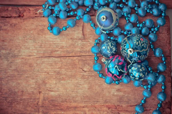 Silver ornaments beaded necklace and balls — Stock Photo, Image