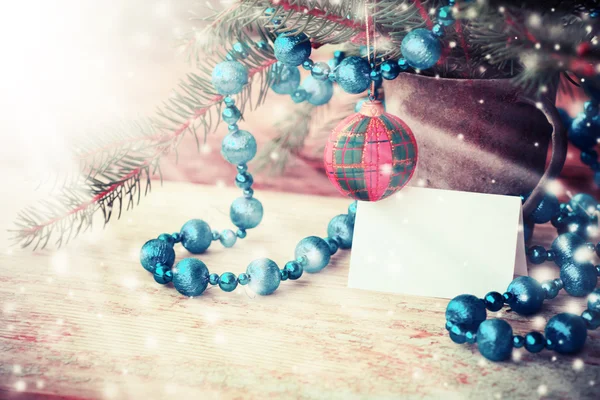 Blue beaded necklace and balls — Stock Photo, Image