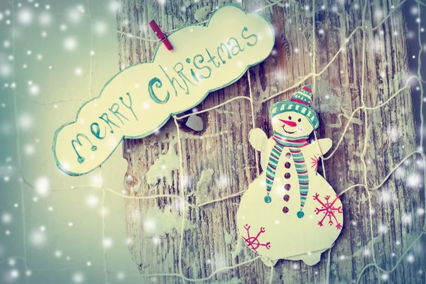 Papper handgjorda Christmas snögubbe — Stockfoto