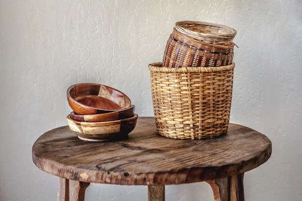 Rustic Ceramic bowls and plates — Stock Photo, Image