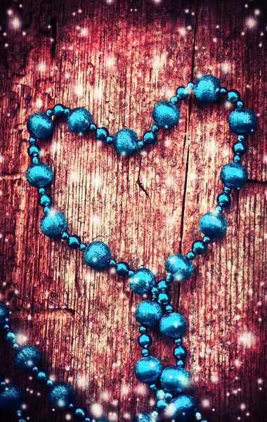 蓝色的串珠的项链 — 图库照片