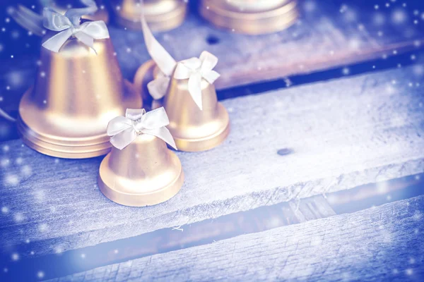 Christmas background with shiny bells — Stock Photo, Image