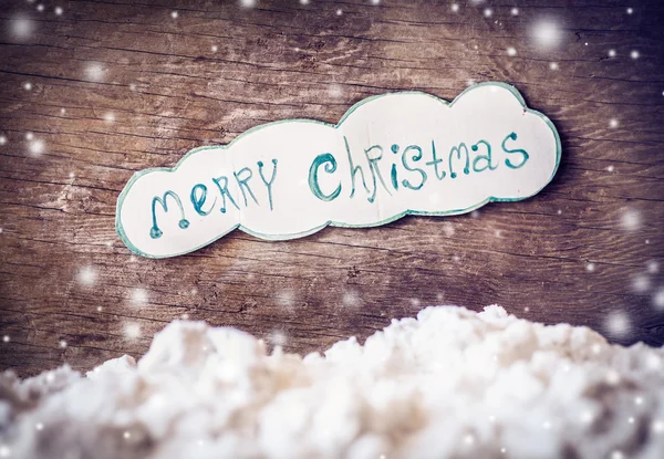 Ručně vyráběné Vánoční dekorace a sníh — Stock fotografie