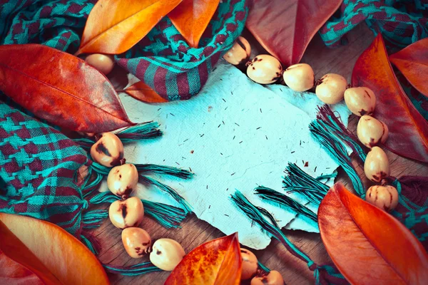 Background with beads and scarf — Stock Photo, Image