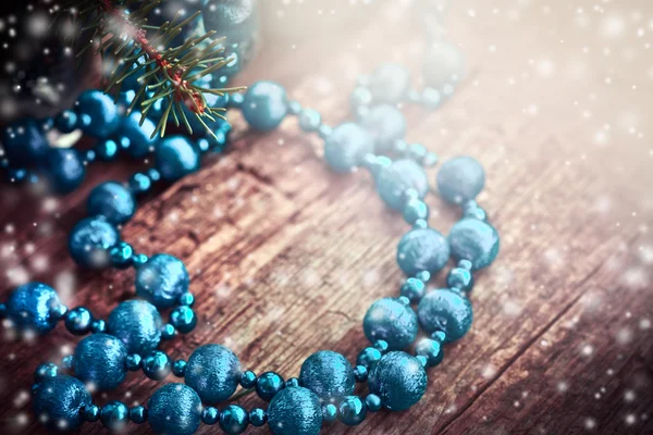 Blue silver beaded necklace — Stock Photo, Image