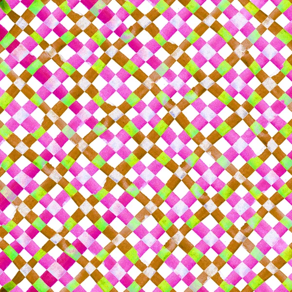 Watercolor checkered pattern