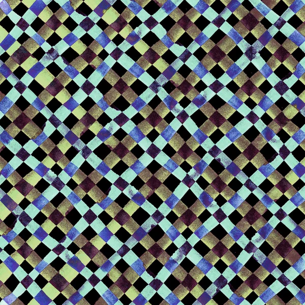 Watercolor checkered pattern