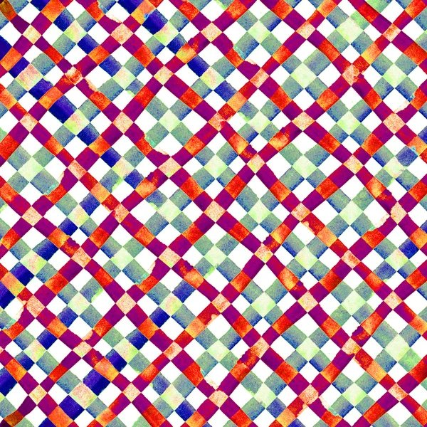 Watercolor checkered pattern