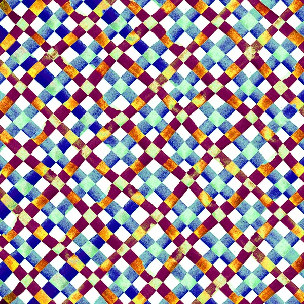 Watercolor checkered pattern