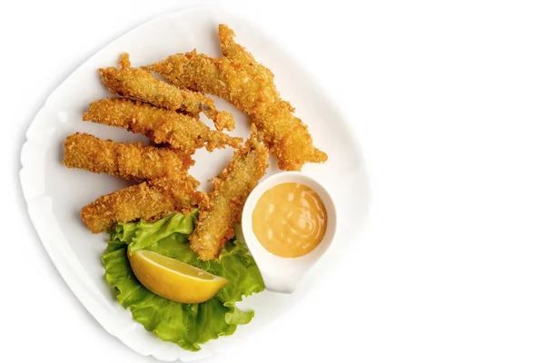 Fried fish in batter — Stock Photo, Image