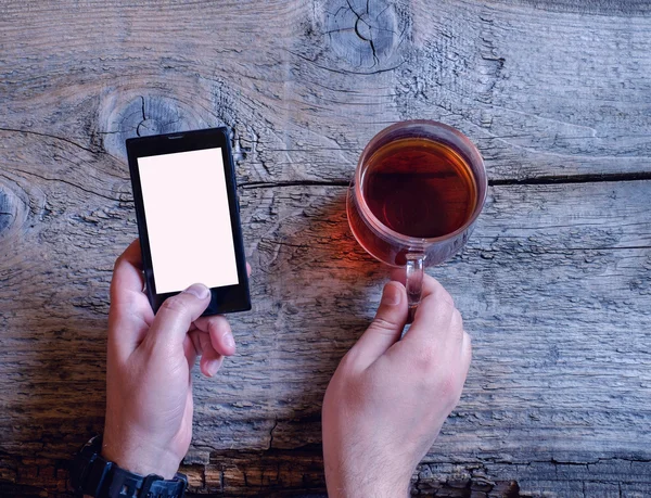 telefon beyaz ekran kullanarak ele