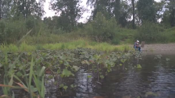 Künstler-Fluss-Natur — Stockvideo