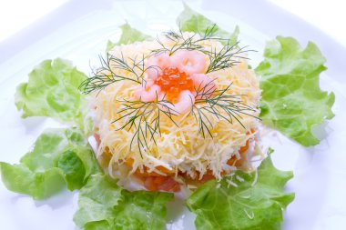 Beyaz bir tabak salata