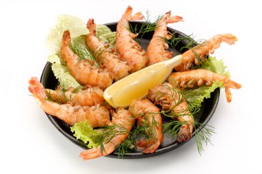 Lezzetli pişmiş karides