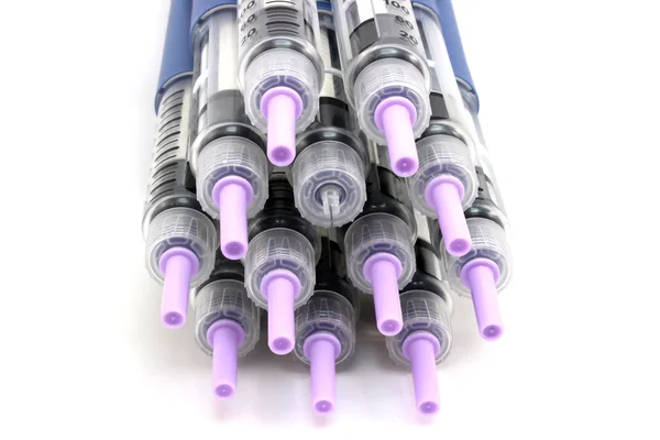 A stack of closed syringe — Stock Photo, Image