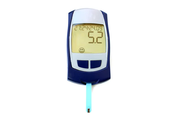 Glucometer com um sorriso — Fotografia de Stock