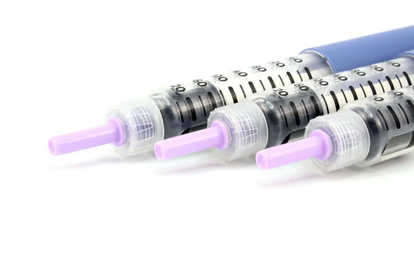 Zamknięte insuliny długopisy — Zdjęcie stockowe