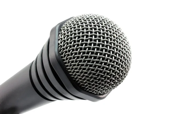 Czarny mikrofon w rogu — Zdjęcie stockowe