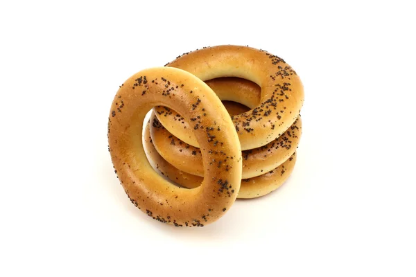 Mucchio di bagel di papavero — Foto Stock