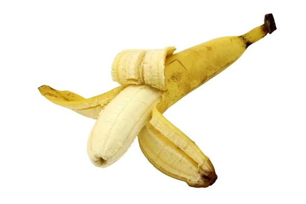 One overripe banana open — Stock Photo, Image