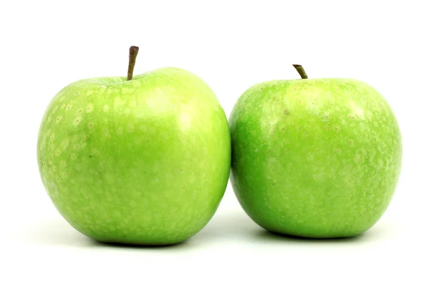 Dos manzana verde brillante — Foto de Stock