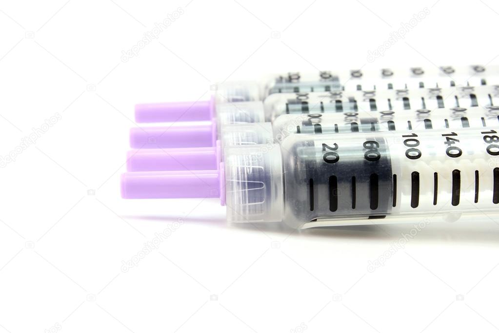 Several insulin injection pens 