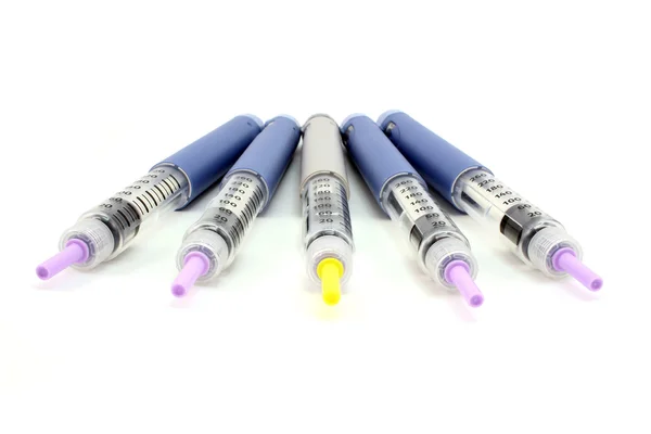 Fan of five syringe pen — Stock Photo, Image