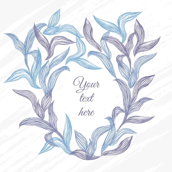 Vector background with beautiful line leaves — Stok Vektör