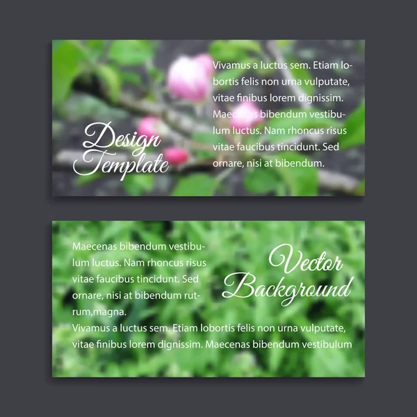 Blurred photos vector backgrounds with spring tree blossom and f