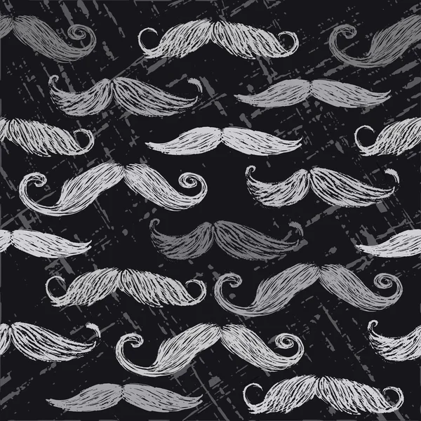 Elle çizilmiş bıyık/bıyık retro parti Dikişsiz desen mürekkep