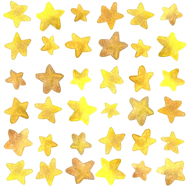 Golden stars watercolor seamless pattern — Stock Photo, Image