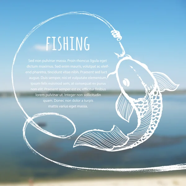 Fishing blurred photo background — Stock Vector