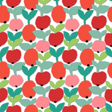 Olgun kırmızı elmalarla uygulanabilir biçimdeki kusursuz desen