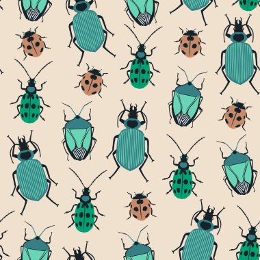 - Böcek koleksiyonu. Parlak ve komik böcekleri olan kusursuz bir model. Renkli geometrik hatalar.