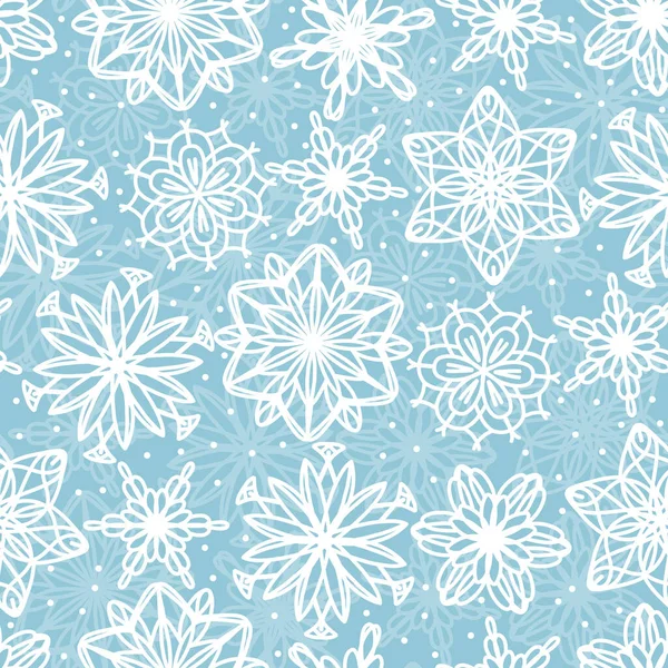 Безшовний Візерунок Сніжинками Синьому Фоні — стокове фото