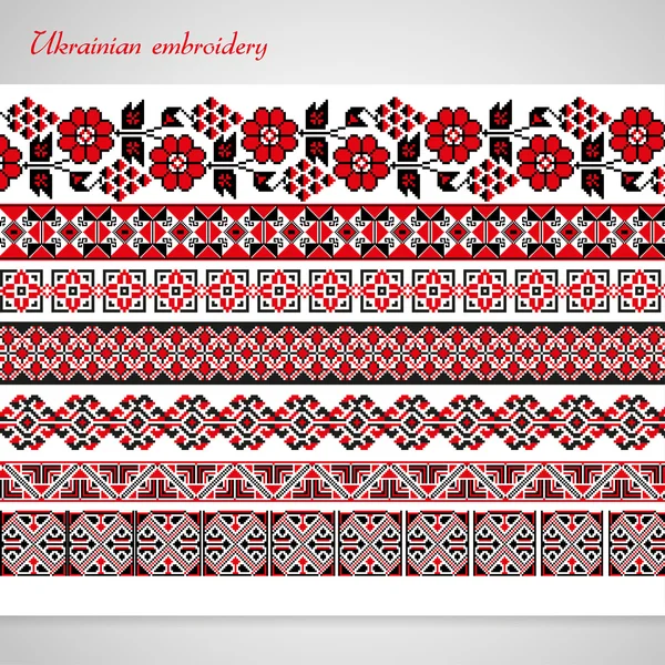 Ukrayna nakış dayalı kesintisiz süslü kenarlık kümesi