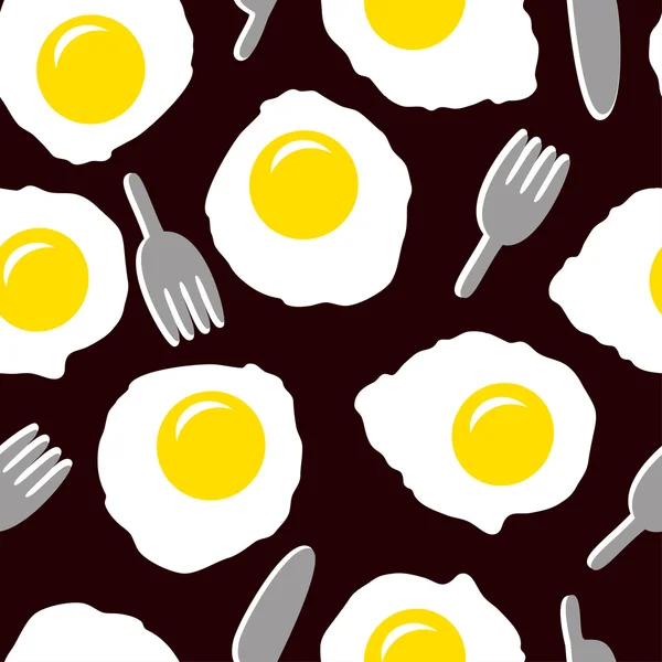 Patrón sin costura con huevos revueltos — Vector de stock