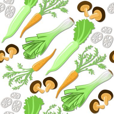 Japon sebze ve mantar ile Seamless Modeli