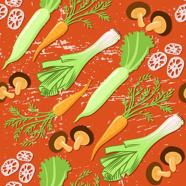 Japon sebze ve mantar ile Seamless Modeli