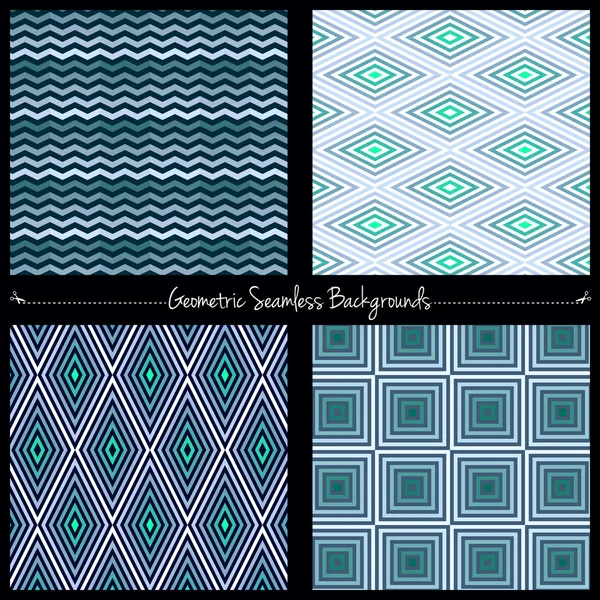 Geometric seamless background set — Stock Vector