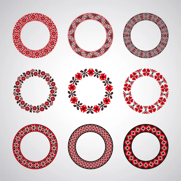 Ukraynalı işlemeli yuvarlak motifleri