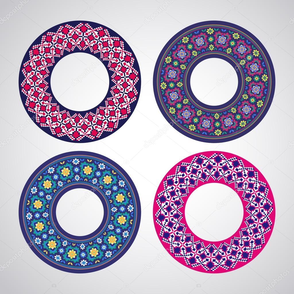 Ukrainian embroidered round motifs