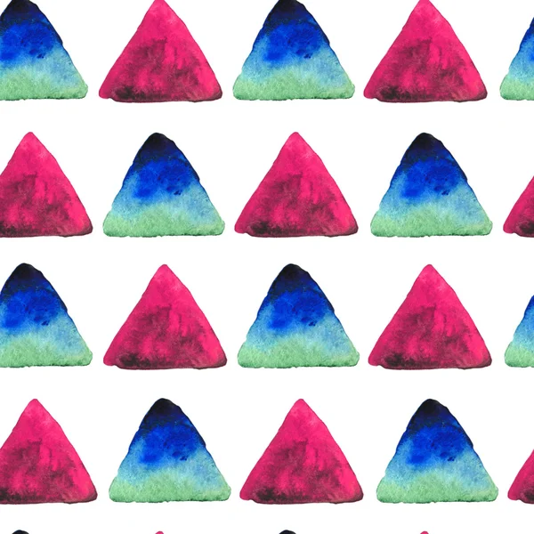 Acuarela abstracta dibujado a mano triángulos patrón sin costura — Foto de Stock