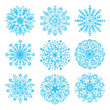 Kar taneleri koleksiyonu vektör kümesi