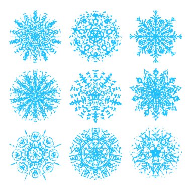 Kar taneleri koleksiyonu vektör kümesi