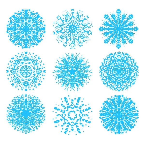 Snowflakes collection vector set — Stock Vector