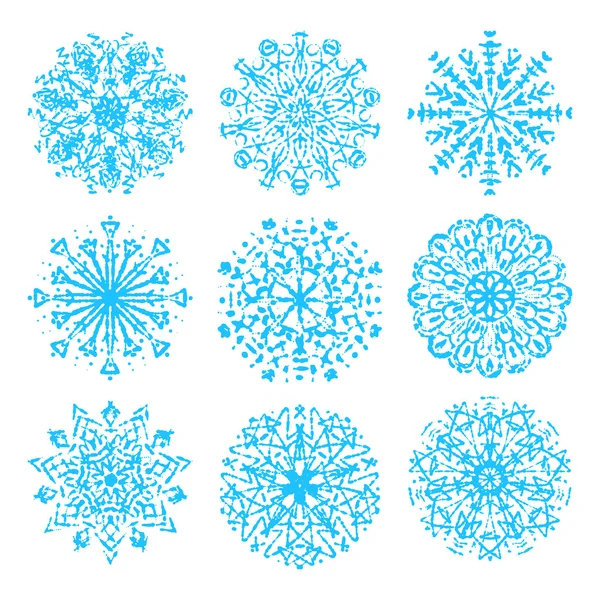 Набор векторов для сбора снежинок — стоковый вектор
