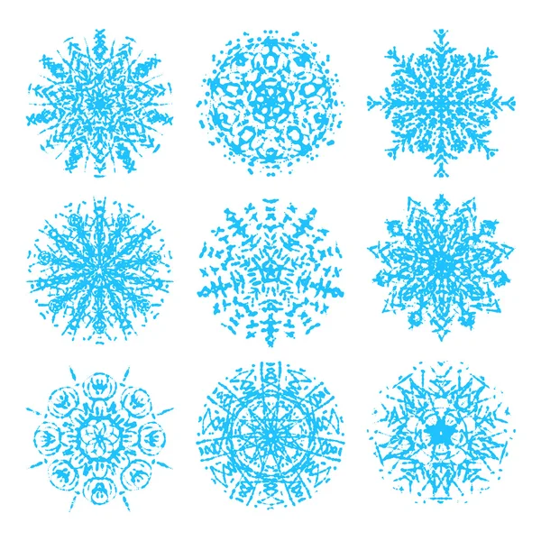 Snowflakes collection vector set — Stock Vector