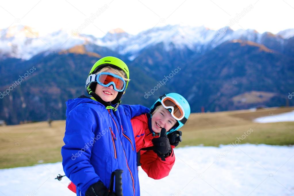 Children enjoying winter holidays