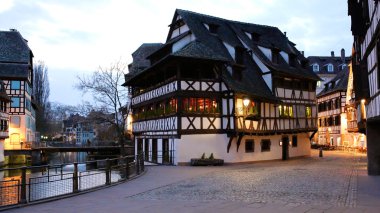 Strazburg, alsace bölgesi, Fransa hystorical bölümünde Ortaçağ cityscape